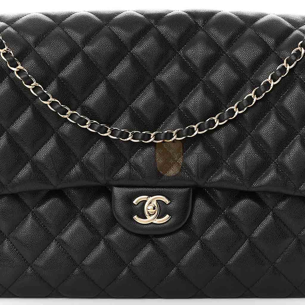 Ch*el master maxi cf40 caviar quilted travel flap bag (40*27*12cm)